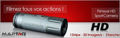 MAPTAQ Fisheye HD + 2 batteries + Carte MicroSD 8 Go