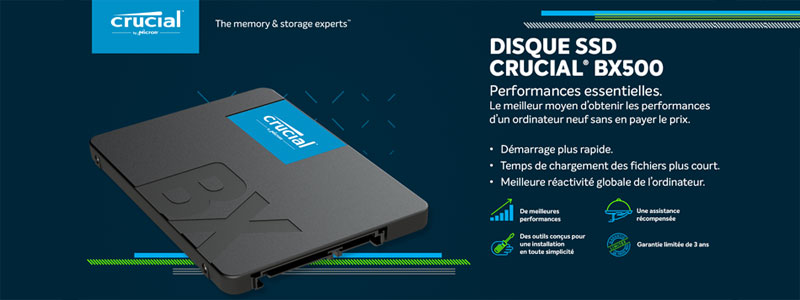 CRUCIAL SSD 2.5 pouces Série BX500