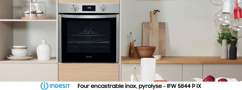 INDESIT Four Pyrolyse inox 71L - IFW 5844 P IX