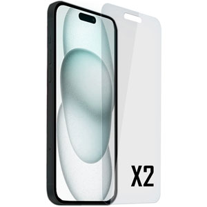 photo Protection écran Iphone 15+, verre trempé