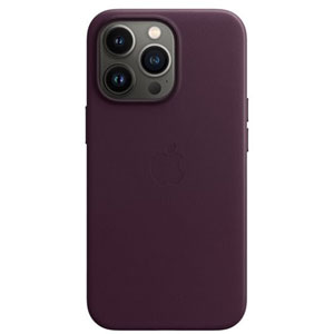 photo Coque cuir MagSafe iPhone 13 Pro - Cerise noire