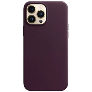 photo Coque cuir MagSafe iPhone 13 Pro Max -Cerise noire