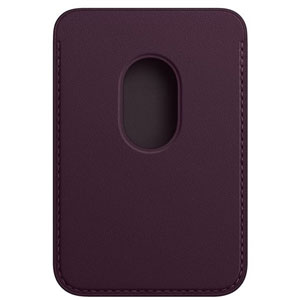 Porte-cartes cuir MagSafe pour iPhone Cerise noire