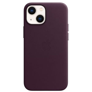 Coque cuir MagSafe iPhone 13 mini - Cerise noire