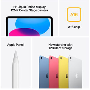 iPad A16 Wi-Fi - 11p / 128Go / Jaune