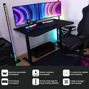 Arena - Bureau Gaming Medium (140cm) / Pure Black