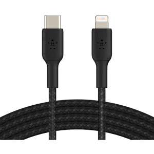 photo Câble à gaine tressée USB-C / Lightning - 1m/Noir