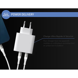 Force Power Lite 2x USB-C 45W - Blanc