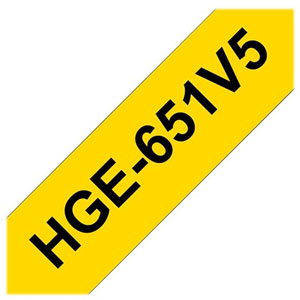 photo HGe651V5 - Noir sur jaune / Pack 5 rubans