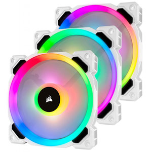 photo Dual Light Loop RGB LED 120mm blanc (Pack de 3)