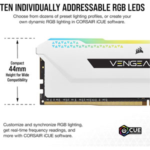 Vengeance RGB ProSL DDR4 3600MHz - 2x8Go C18 / WH