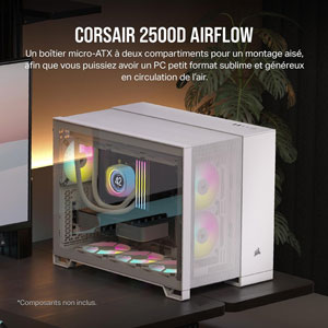 2500D AIRFLOW Mid-Tower Dual Chamber - Blanc
