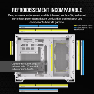 2500D AIRFLOW Mid-Tower Dual Chamber - Blanc