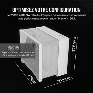 2500D AIRFLOW Mid-Tower Dual Chamber - Blanc
