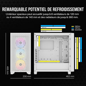 3000D RGB AIRFLOW - Blanc