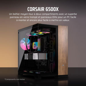 6500X Mid-Tower Dual Chamber - Noir / Bois Noyer