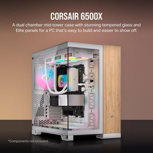 6500X Mid-Tower Dual Chamber - Blanc/Bois Bambou