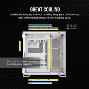 6500X Mid-Tower Dual Chamber - Blanc/Bois Bambou