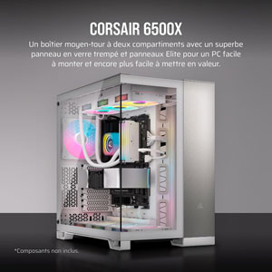 6500X Mid-Tower Dual Chamber - Blanc / Gris satiné