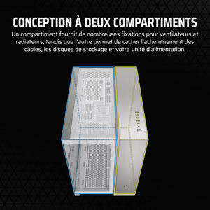 6500X Mid-Tower Dual Chamber - Blanc / Gris satiné