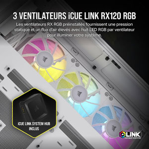 iCUE LINK 6500X RGB Dual Chamber - Blanc
