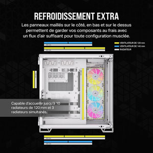 iCUE LINK 6500X RGB Dual Chamber - Blanc