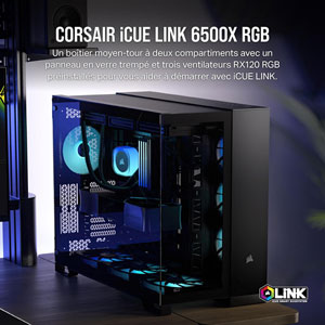 iCUE LINK 6500X RGB Dual Chamber - Noir