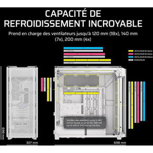 iCUE LINK 9000D RGB AIRFLOW - Blanc