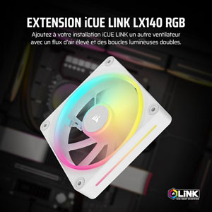 iCUE LINK LX140 RGB 140mm PWM Fan - Blanc