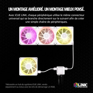 iCUE LINK LX140 RGB 140mm PWM Fan - Blanc