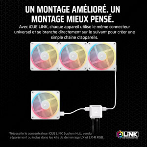 iCUE LINK LX140-R RGB 140mm PWM - Blanc