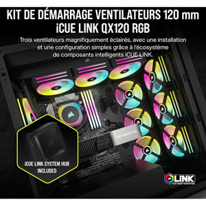 iCUE LINK QX120 RGB 120mm PWM PC Starter Kit