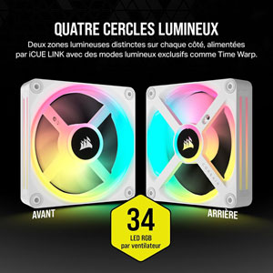 iCUE LINK QX120 RGB 120mm PWM Starter Kit - Blanc