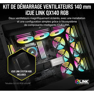 iCUE LINK QX140 RGB 140mm PWM PC Starter Kit