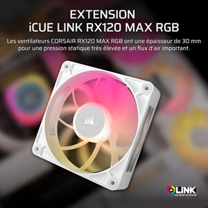 iCUE LINK RX120 MAX RGB 120mm PWM - Blanc