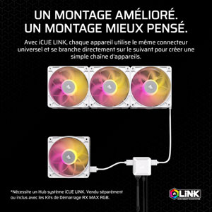 iCUE LINK RX120 MAX RGB 120mm PWM - Blanc