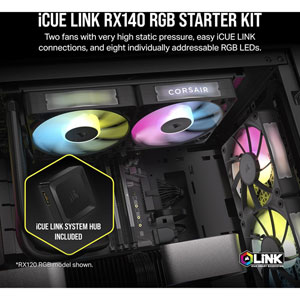iCUE LINK RX140 RGB 140mm PWM Twin Starter Kit