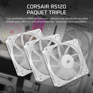 RS120 120mm PWM Fan - Blanc (Pack de 3)