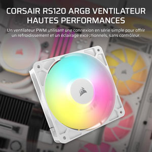 RS120 ARGB 120mm PWM Fan - Blanc