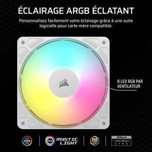 RS120 ARGB 120mm PWM Fan - Blanc