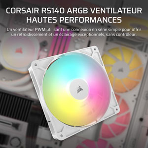 RS140 ARGB 140mm PWM Fan - Blanc