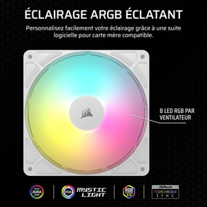 RS140 ARGB 140mm PWM Fan - Blanc