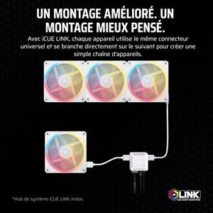iCUE LINK LX140-R RGB 140mm Starter Kit - Blanc