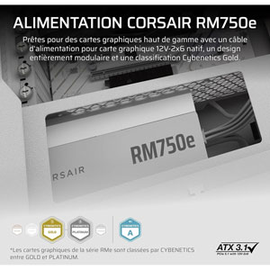 RMe Series RM750e - 750W / 80PLUS Gold / Blanc