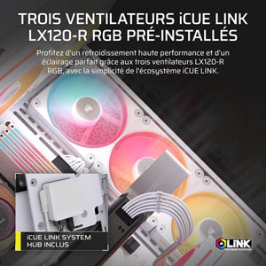 3500X LX-R RGB iCUE LINK - Blanc