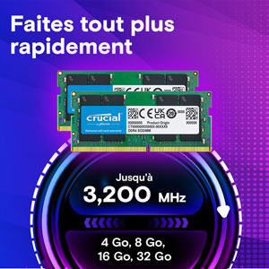 SODIMM DDR4 3200 MHz - 32Go (2 x 16Go) / CL22