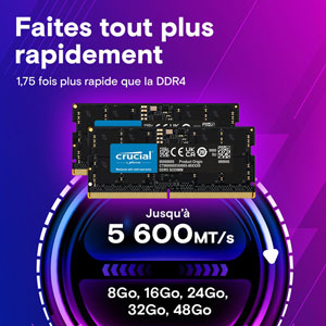 SODIMM DDR5 5600 MHz - 32Go (2 x 16Go) / CL46