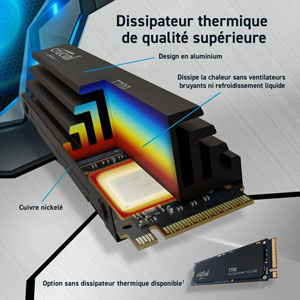 T700 Heatsink M.2 2280 NVMe PCIe Gen5 - 2To