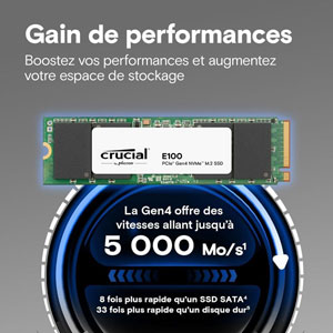 E100 M.2 2280 PCIe 4.0 x4 (NVMe) - 2 To