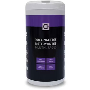 photo 100 lingettes nettoyantes sans alcool - 13x15 cm